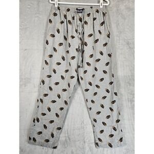 POLO Ralph Lauren Men Sleepwear Drawstring Bear Print Gray Pajama‎ Pants Large